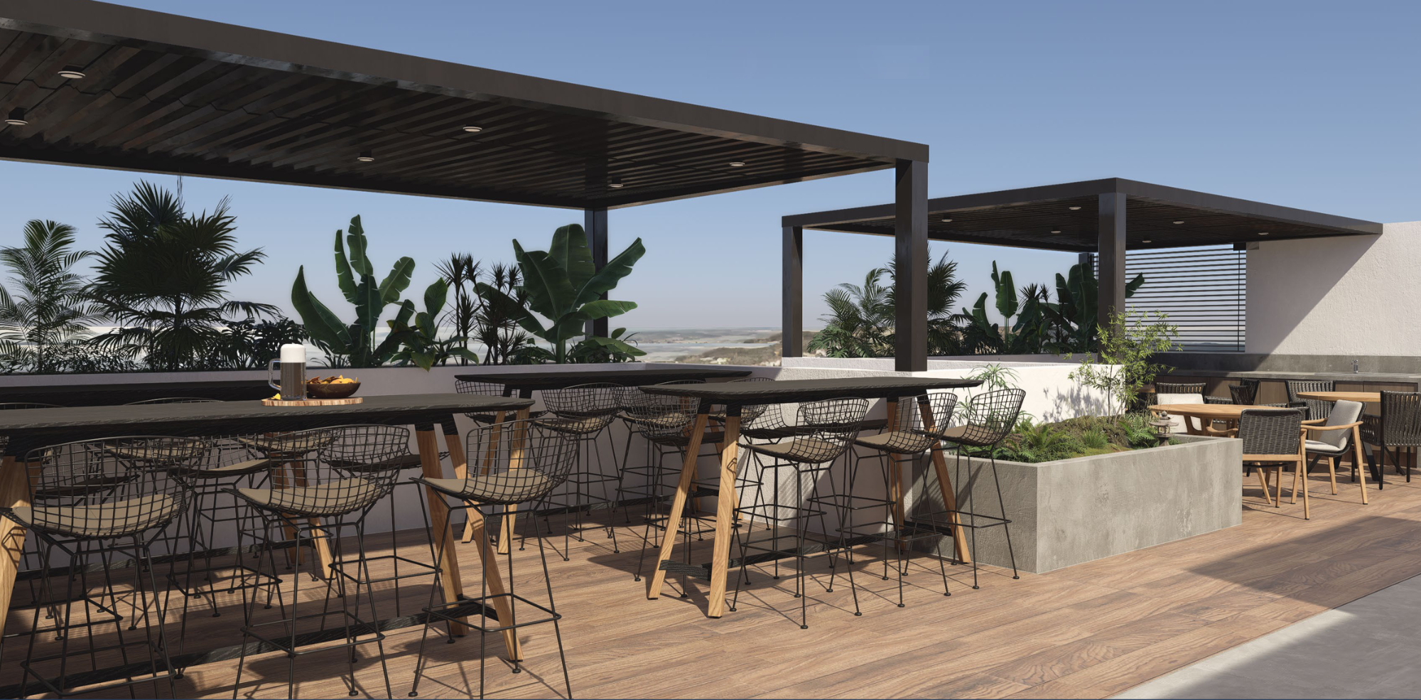 Terraza y Skybar de lujo en Torre Martell Aguascalientes con vista panorámica